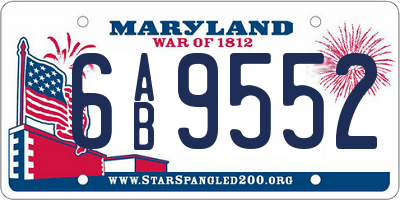 MD license plate 6AB9552