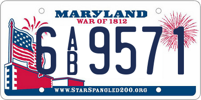 MD license plate 6AB9571