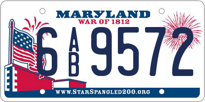 MD license plate 6AB9572