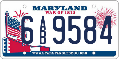 MD license plate 6AB9584