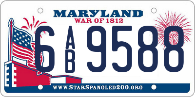 MD license plate 6AB9588