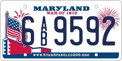 MD license plate 6AB9592