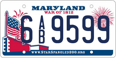 MD license plate 6AB9599
