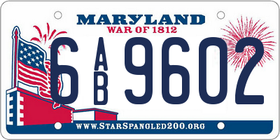 MD license plate 6AB9602