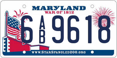 MD license plate 6AB9618