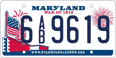 MD license plate 6AB9619