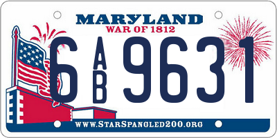 MD license plate 6AB9631