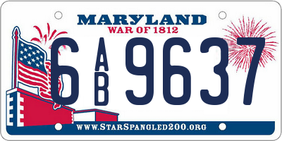 MD license plate 6AB9637