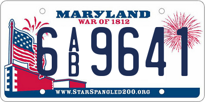 MD license plate 6AB9641