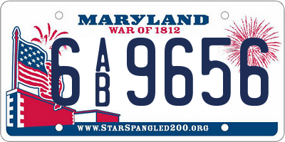 MD license plate 6AB9656
