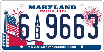 MD license plate 6AB9663