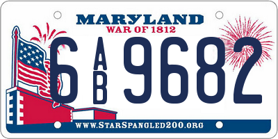 MD license plate 6AB9682