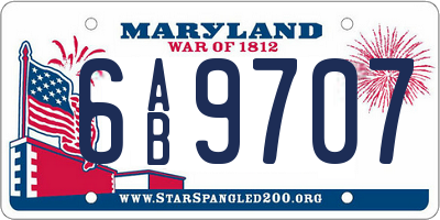 MD license plate 6AB9707