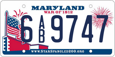 MD license plate 6AB9747