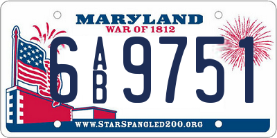 MD license plate 6AB9751