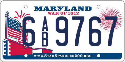 MD license plate 6AB9767