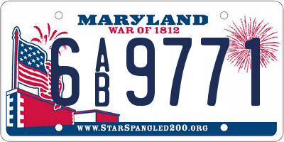 MD license plate 6AB9771