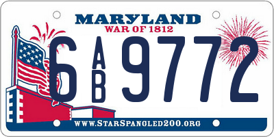 MD license plate 6AB9772