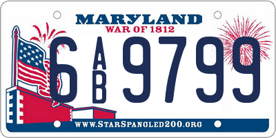 MD license plate 6AB9799
