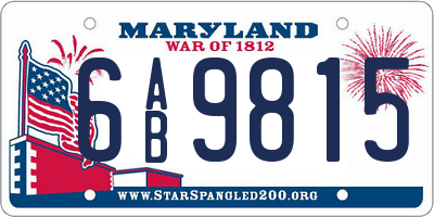 MD license plate 6AB9815