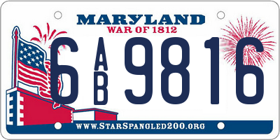 MD license plate 6AB9816