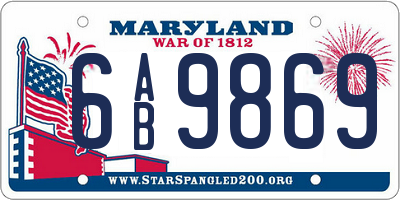 MD license plate 6AB9869