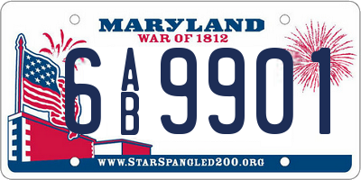MD license plate 6AB9901