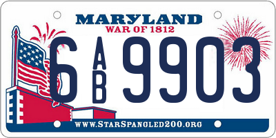 MD license plate 6AB9903