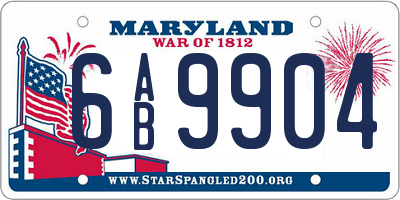 MD license plate 6AB9904