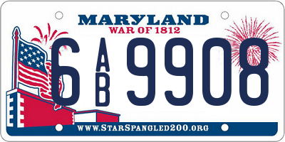 MD license plate 6AB9908