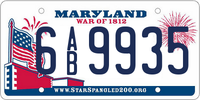 MD license plate 6AB9935
