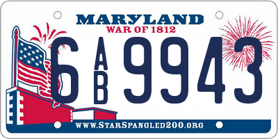 MD license plate 6AB9943