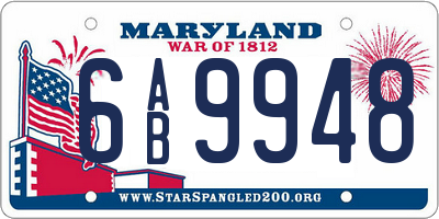 MD license plate 6AB9948