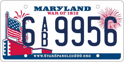 MD license plate 6AB9956