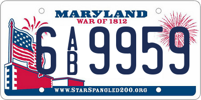 MD license plate 6AB9959