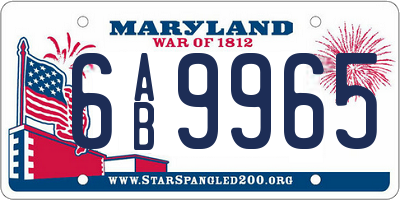 MD license plate 6AB9965