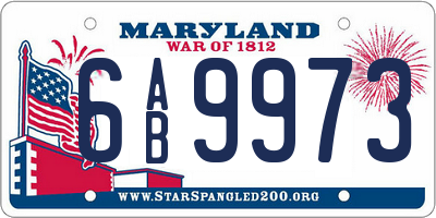 MD license plate 6AB9973