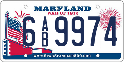 MD license plate 6AB9974