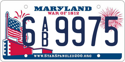 MD license plate 6AB9975