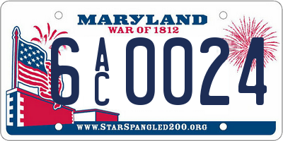 MD license plate 6AC0024