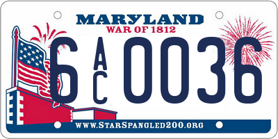 MD license plate 6AC0036