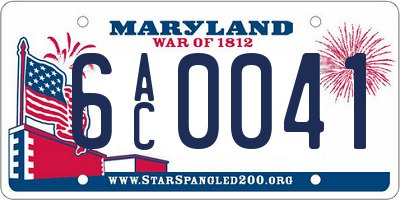 MD license plate 6AC0041