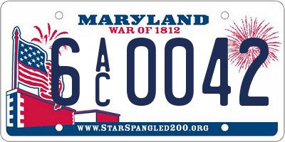 MD license plate 6AC0042