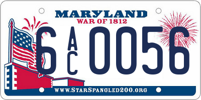 MD license plate 6AC0056