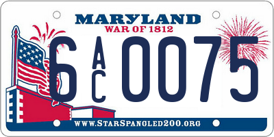 MD license plate 6AC0075
