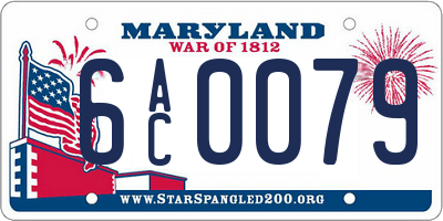 MD license plate 6AC0079