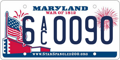 MD license plate 6AC0090