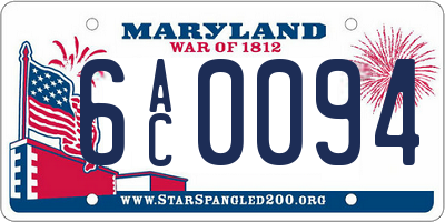 MD license plate 6AC0094