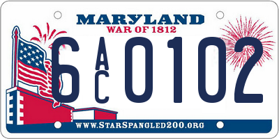 MD license plate 6AC0102
