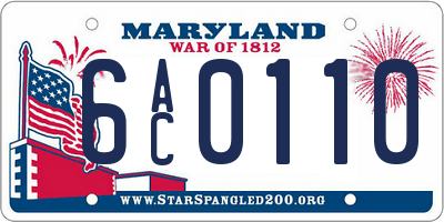 MD license plate 6AC0110